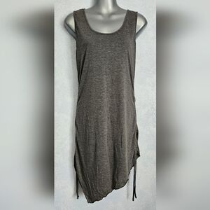DRESSFO Womens Sleeveless Gray Rouche Dress XL